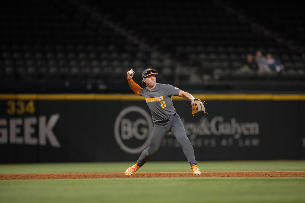 Tennessee Volunteers SS Billy Amick during the win over Texas Tech. (Photo by Brett Patzke of USA Today Sports)